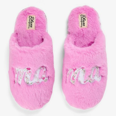 dluxe by Dearfoams Women's Mother's Day Scuff Slides - Pink L | Target