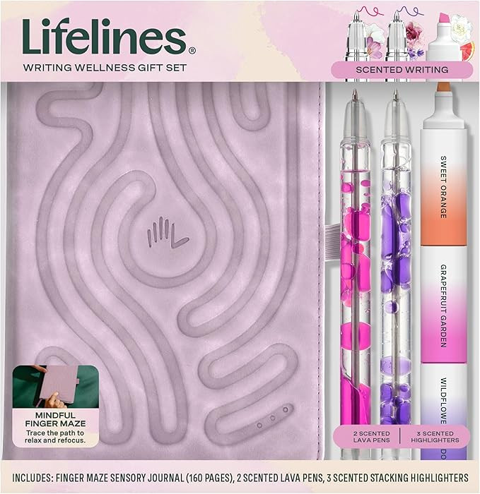 Lifelines Writing Wellness Gift Set - Scented Writing Set Includes Finger Maze Sensory Journal, 3... | Amazon (US)