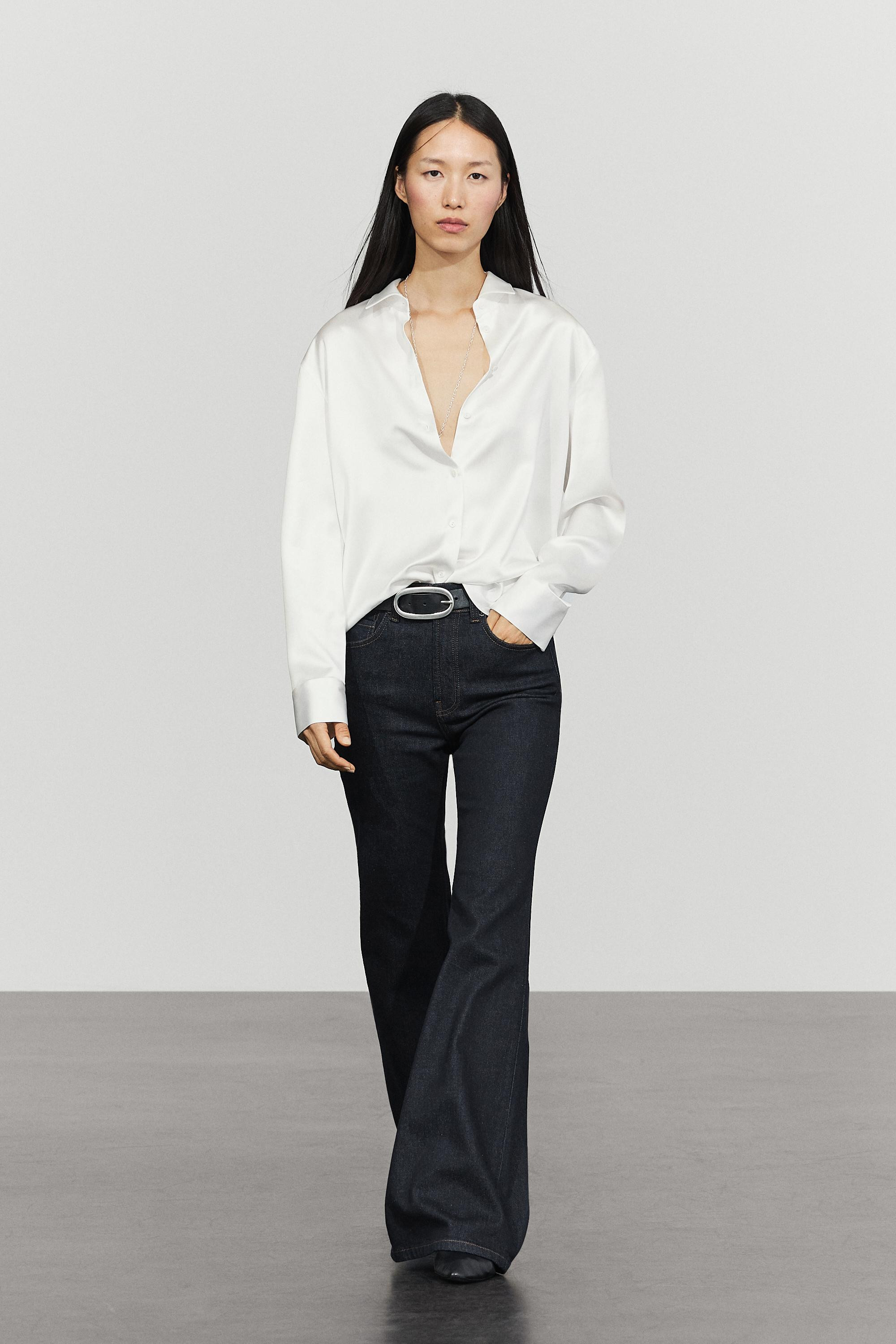 Flowing satin shirt | Massimo Dutti UK