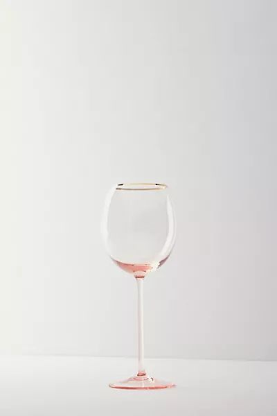 Gilded Rim White Wine Glass | Anthropologie (US)