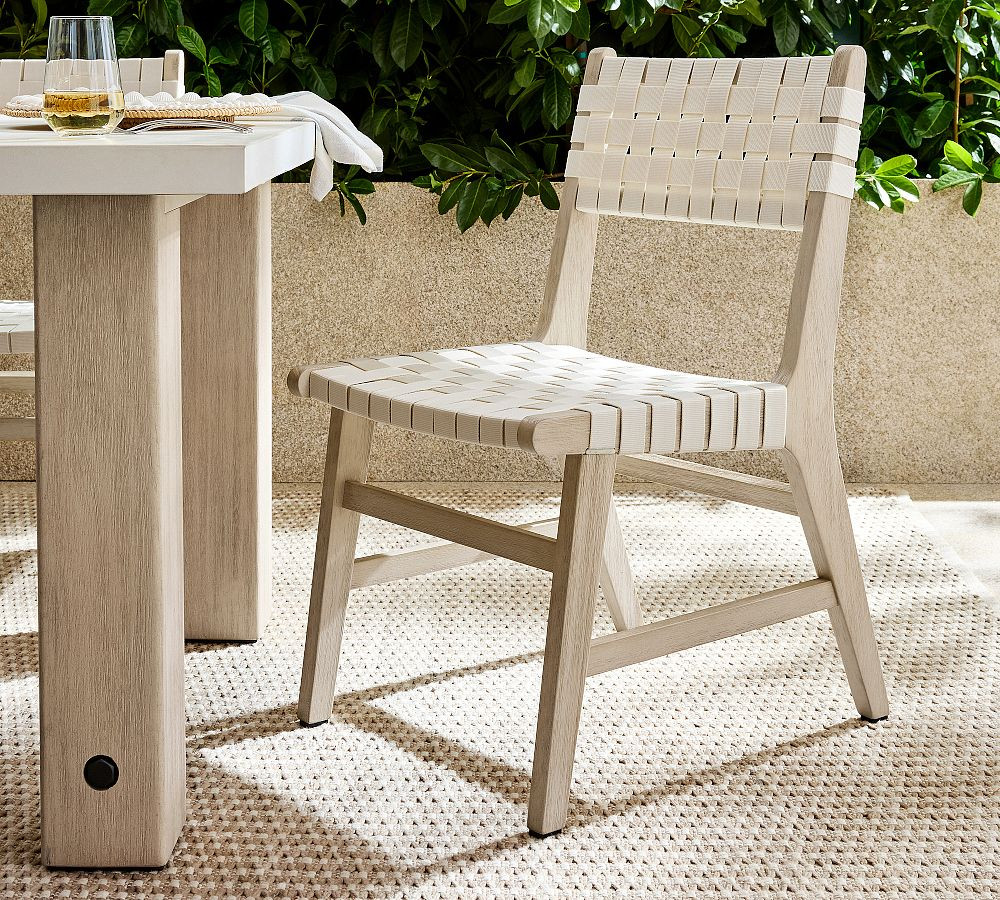 Abbott Acacia Woven Outdoor Dining Chair | Pottery Barn (US)