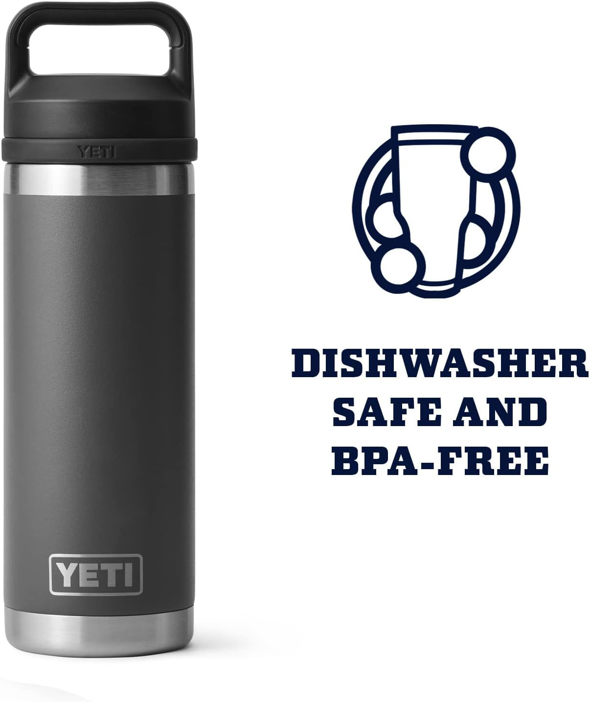 YETI Rambler 18 oz Bottle, Vacuum Insulated, Stainless Steel with Chug Cap | Amazon (US)