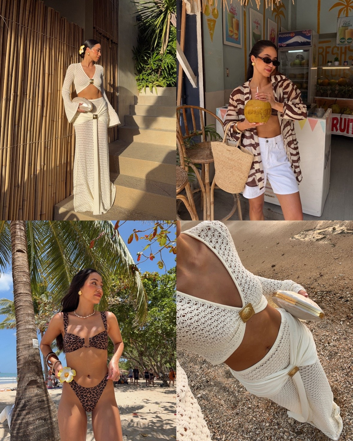 Holiday outfits so far 🌴✨ for the bikini, use the code OLIVIA10 for 10% off away that day 🫶🏽

Meshki co ord, animal print bikini, vacation outfit, denim shorts, island girl outfits 

#LTKTravel #LTKSwim #LTKootd