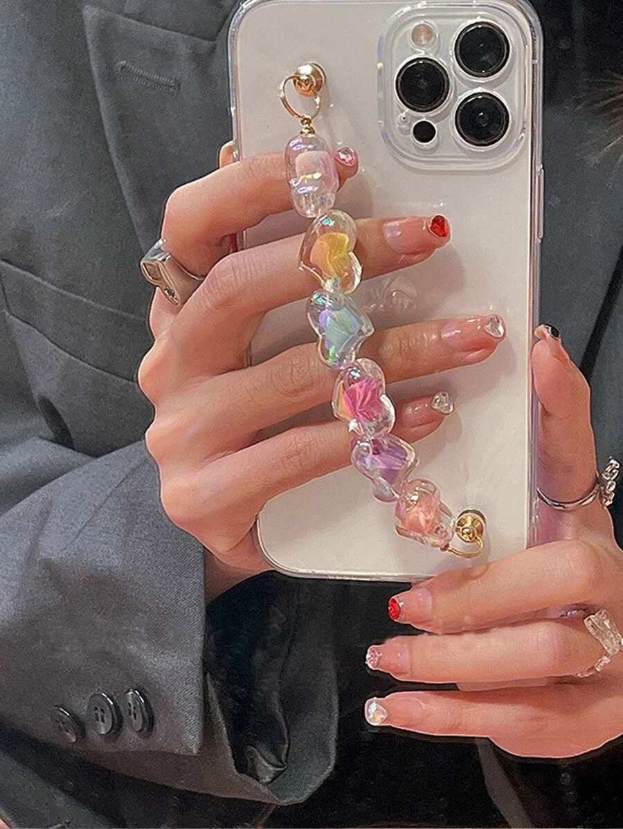 Colored Beaded Hand Strap Phone Case | SHEIN