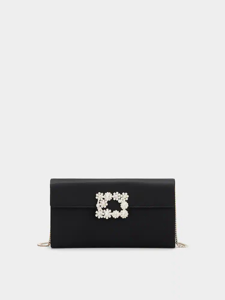 Efflorescence Clutch in satin | Roger Viver US