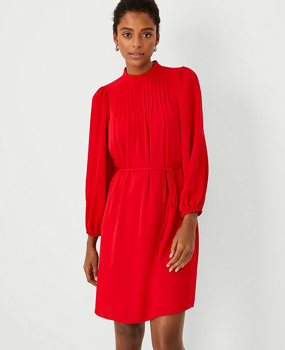 Pintucked Flare Dress | Ann Taylor (US)