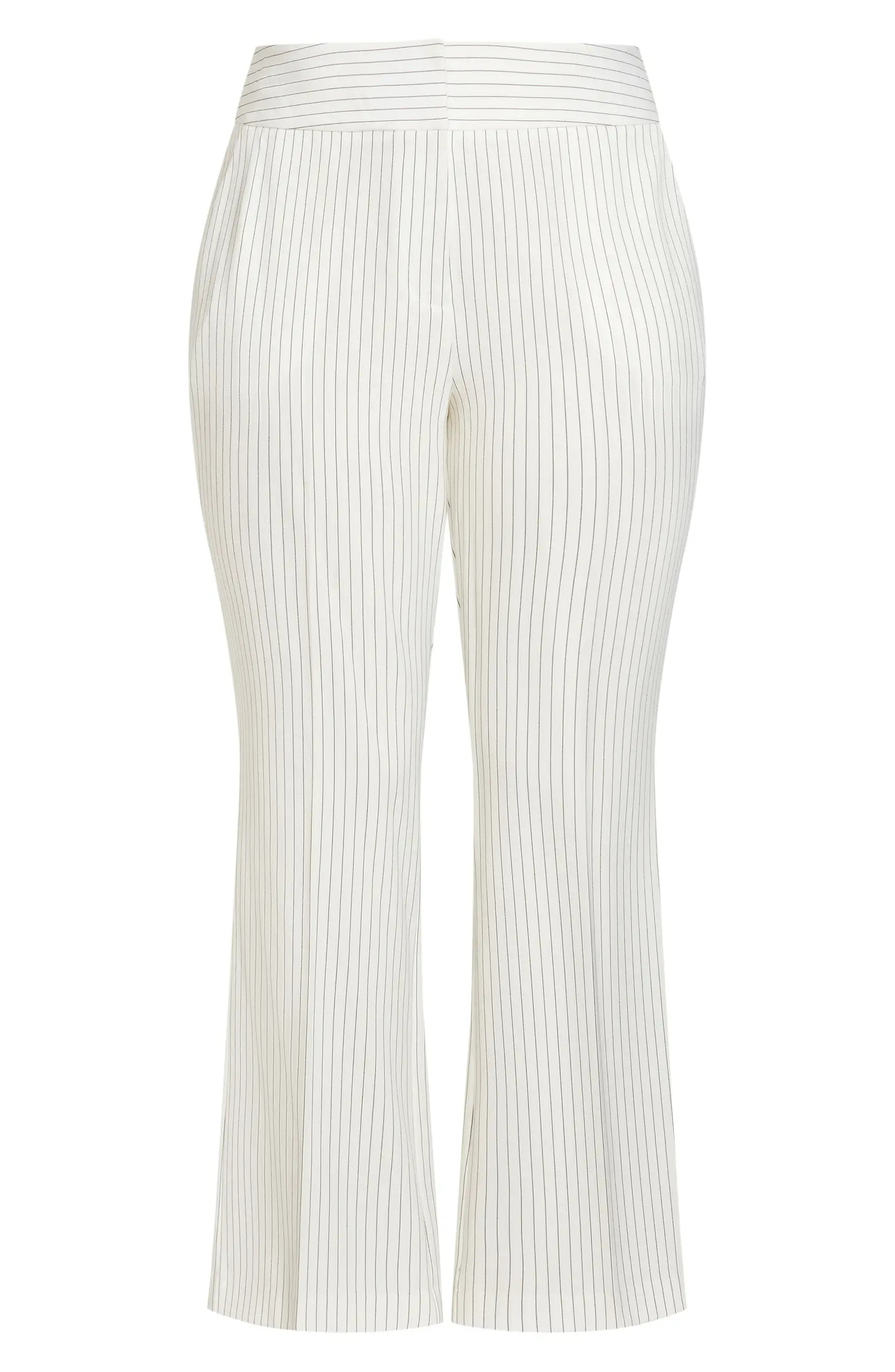 City Chic Penelope Pinstripe High Waist Flare Leg Pants | Nordstrom | Nordstrom