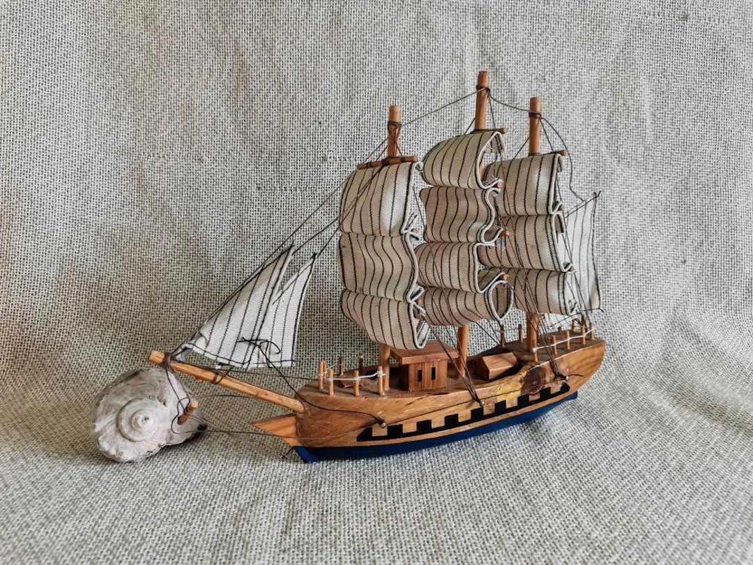 Vintage wooden ship model, decorative handmade ship model, sailing ship model, ship home decor, s... | Etsy (US)