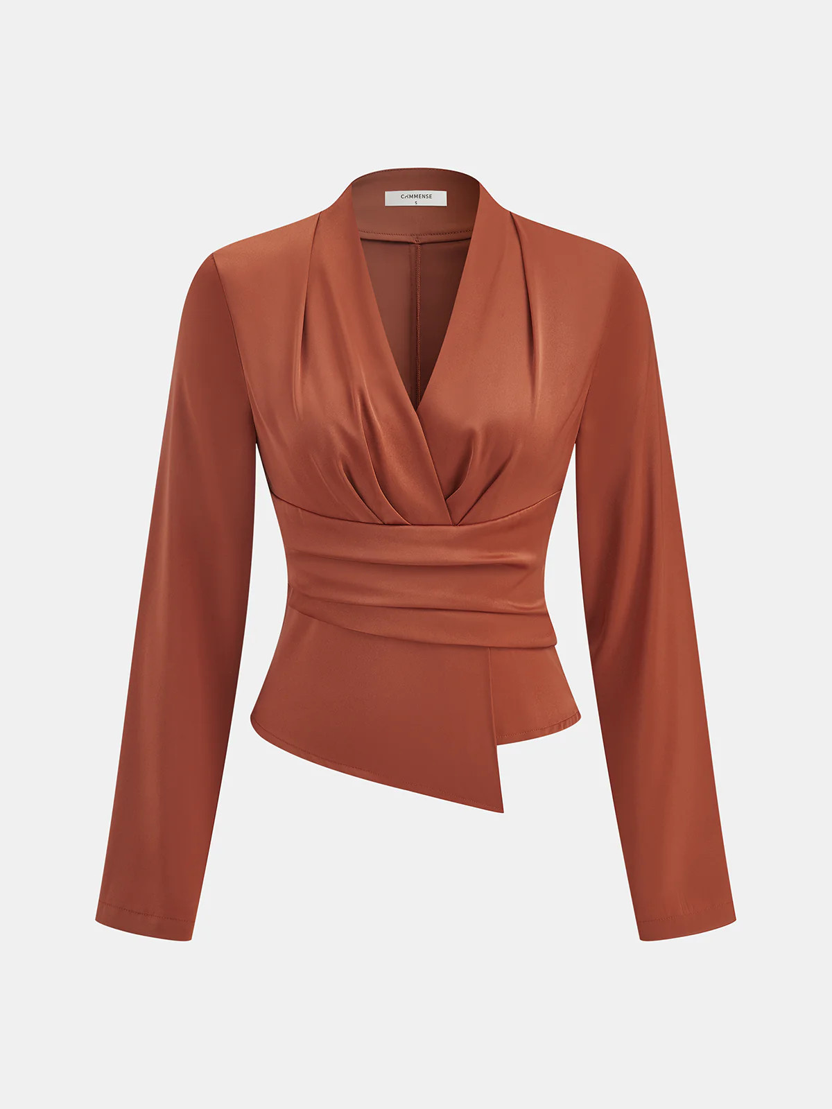 V-Neck Asymmetric Blouse | Commense