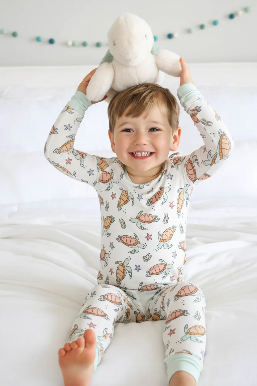 Two Piece Pajama Set | Turtley Rad | Caden Lane