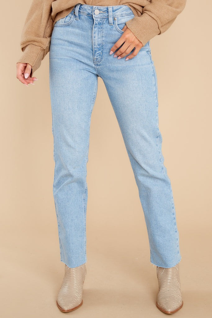 High Standards Light Wash Cropped Straight Jeans | Red Dress 