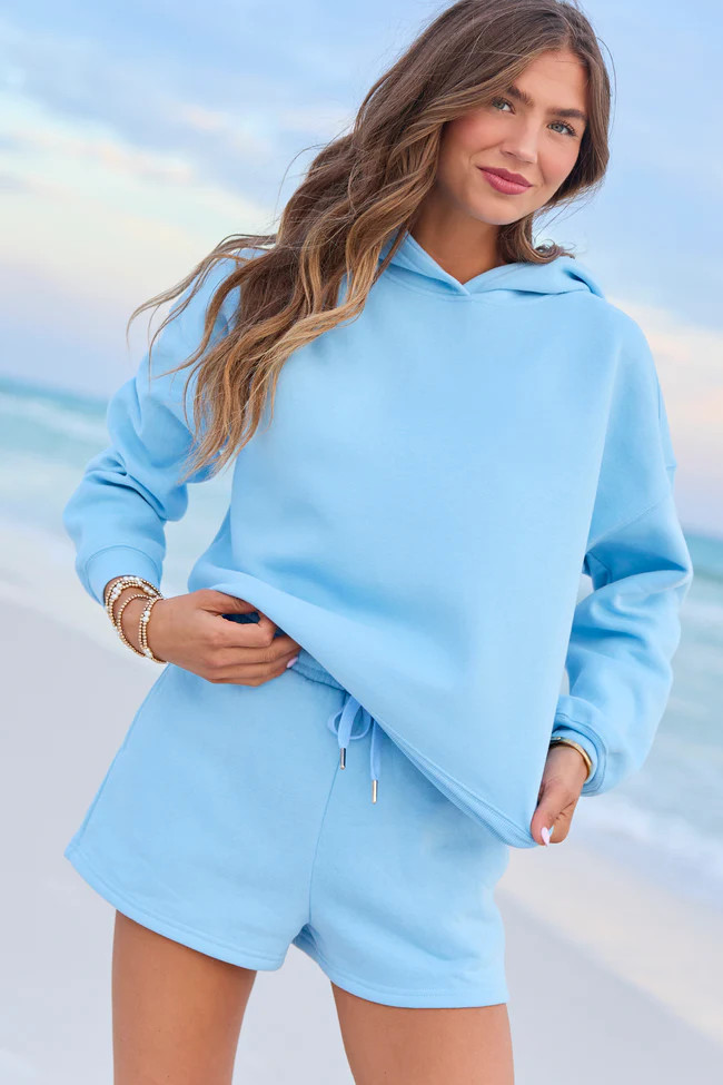 Everyday Ease Light Blue Hoodie | Pink Lily