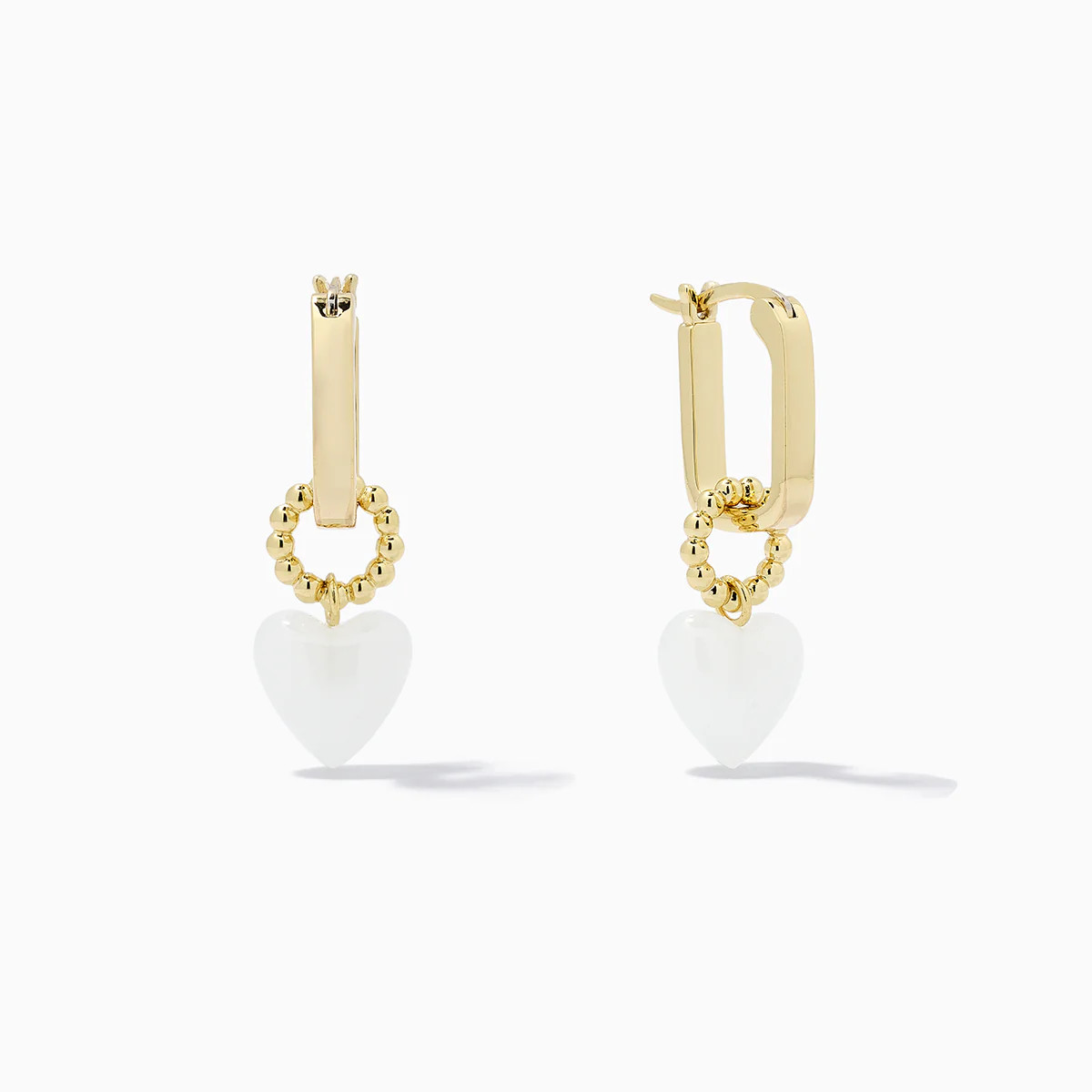 Sweetheart Dangle Statement Hoop Earrings in Gold | Uncommon James | Uncommon James