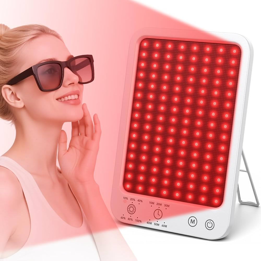 Red Light Therapy for Face and Body, Dual 660nm & 850nm Near Infrared Red Light Therapy Panel wit... | Amazon (US)