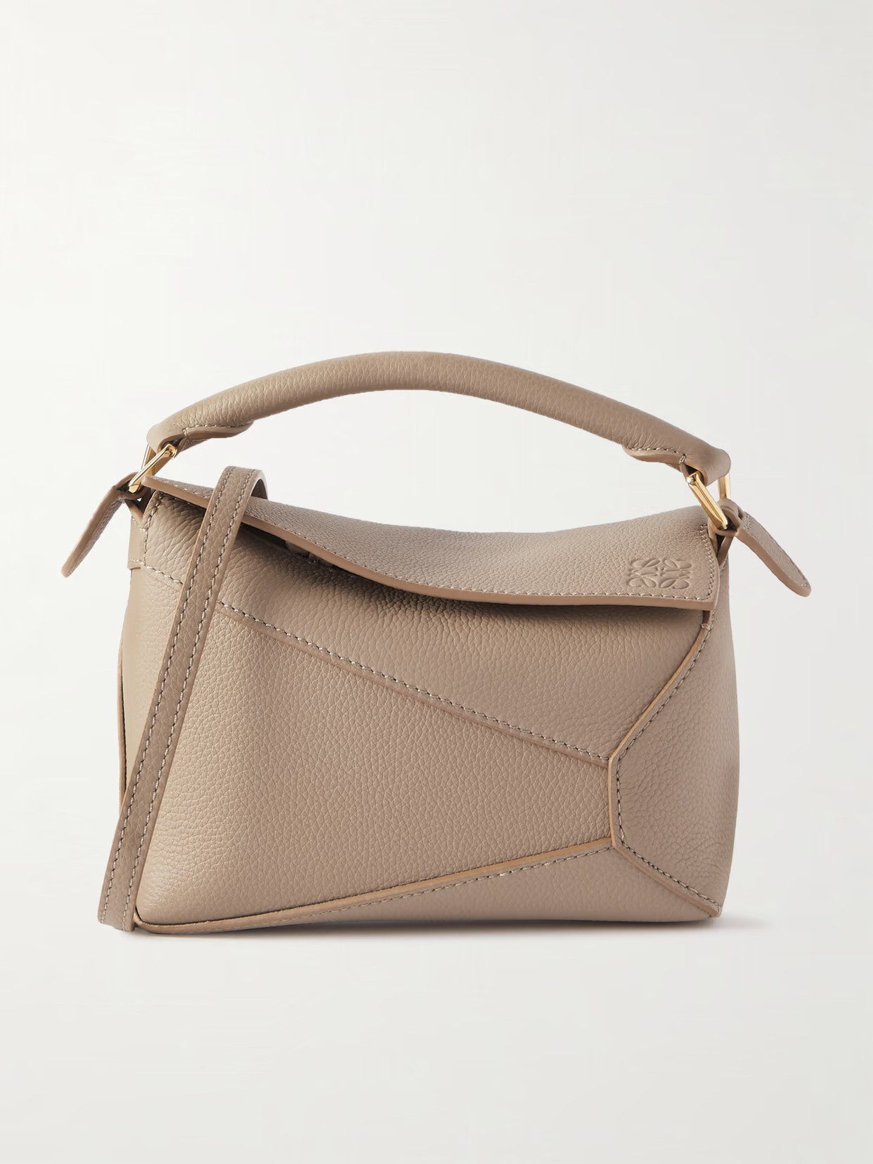 LOEWE - Puzzle Mini Textured-leather Shoulder Bag - Neutrals | NET-A-PORTER (US)