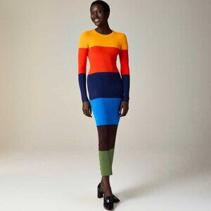 New women's XS Christopher John Rogers X J Crew colorblock rainbow sweater dress | Poshmark