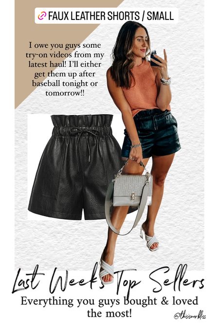 Last weeks top selling Faux leather shorts 🖤 wearing size small 

#LTKunder50 #LTKstyletip #LTKsalealert