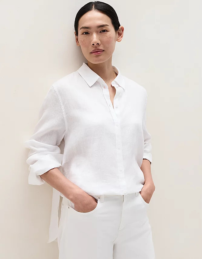 Linen Boyfriend Shirt | Days At The Lake | The  White Company | The White Company UK & ROW