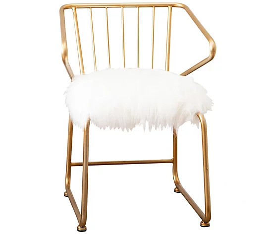 Jeneva Faux Fur Dining Chair by Abbyson Living - QVC.com | QVC