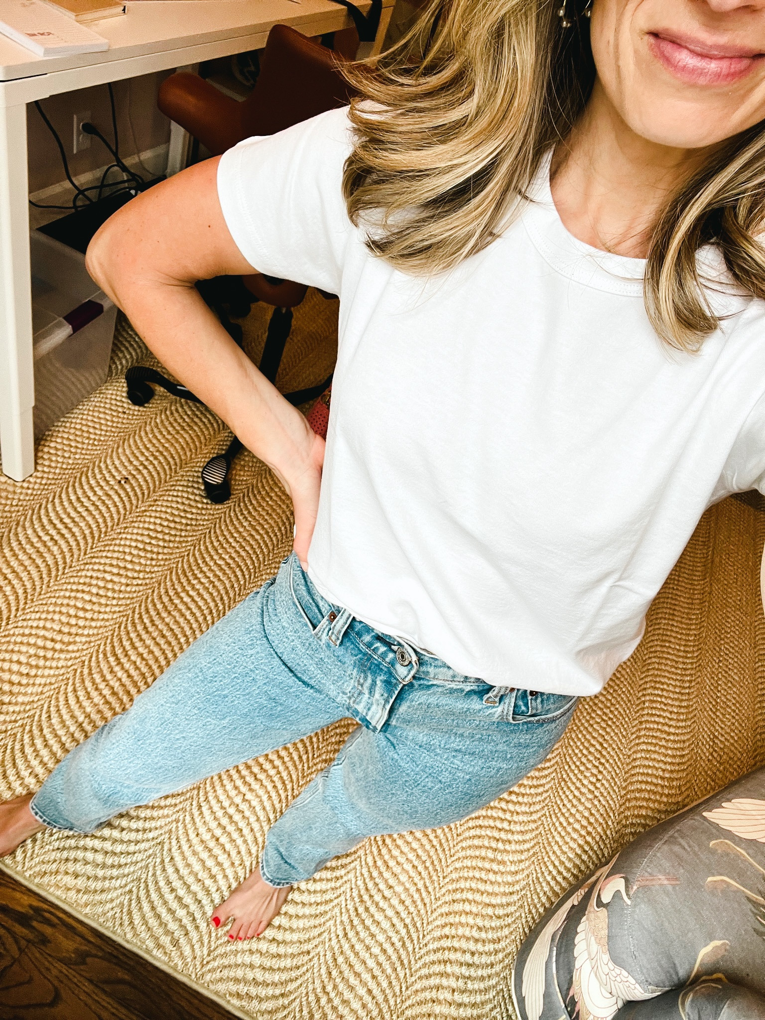 Casual everyday white tee - wearing an XS. The fit is loose and casual — not slim fitted! Perfect if you don’t want slim, form fitting. #whitetee #LTKFind #LTKunder100