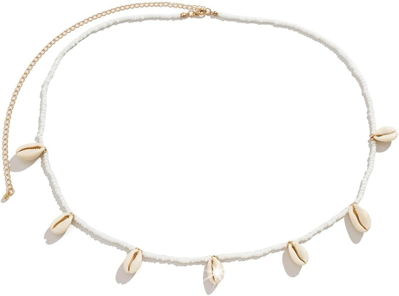 Seashell Waist Chain, 26-36in Belly Chain, Seashell Body Chain, Waist Beads for Women, Refreshing... | Amazon (US)