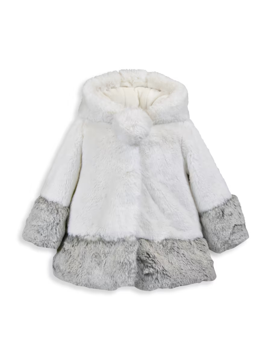 Baby's, Little Girl's & Girl's American Widgeon Faux Fur Colorblock A-line Coat | Saks Fifth Avenue