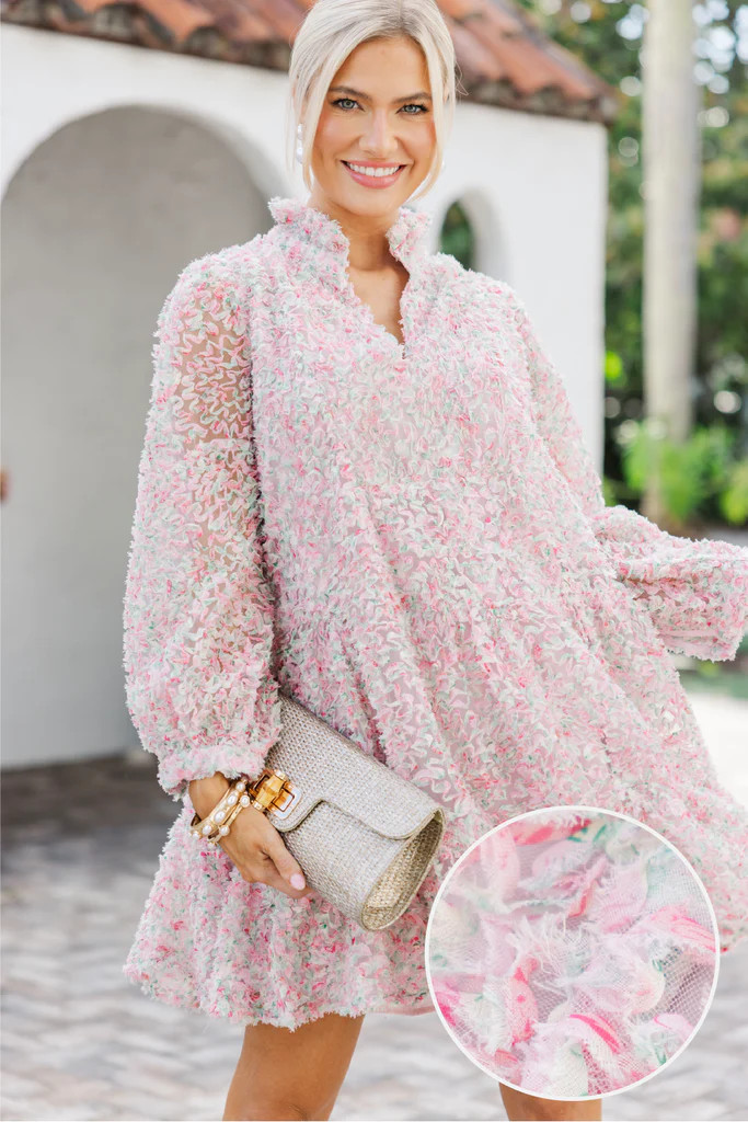 Always On My Mind Pink Floral Tulle Babydoll Dress | The Mint Julep Boutique