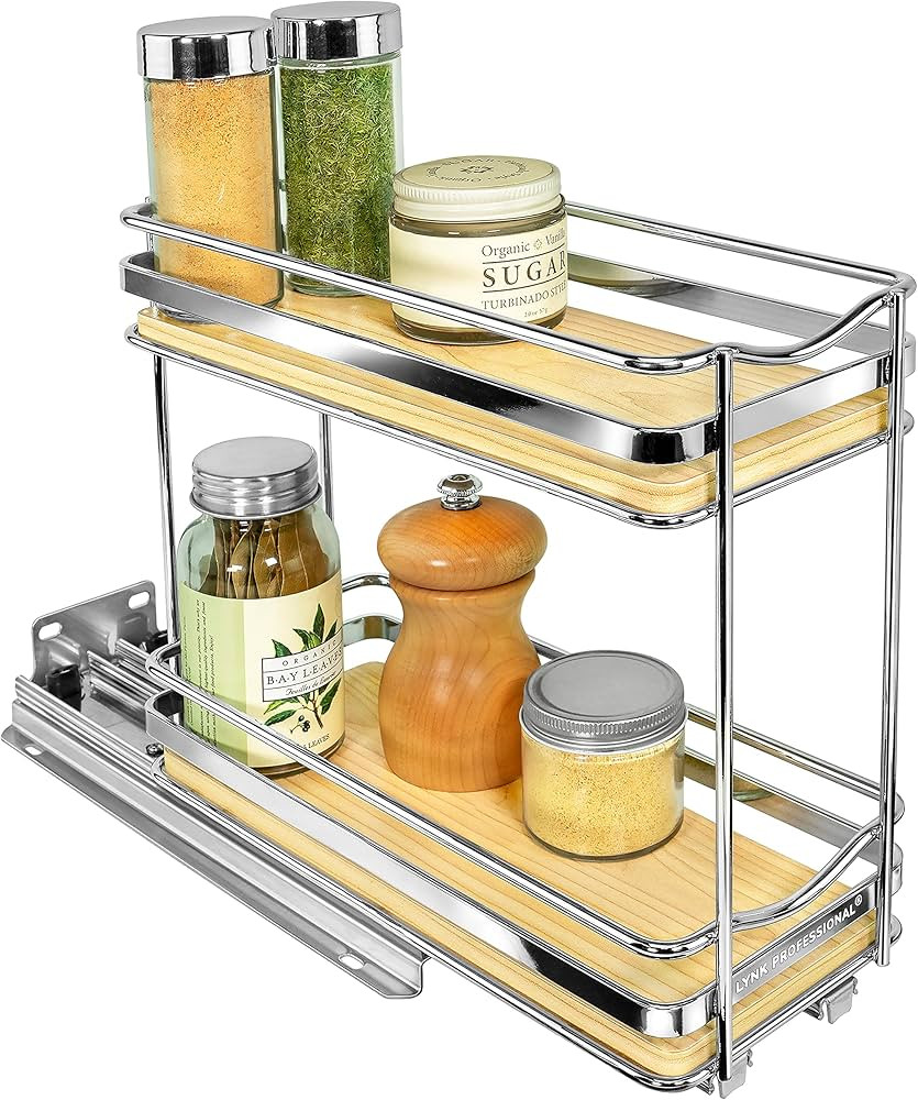 LYNK PROFESSIONAL® Élite™ Pull Out Spice Rack Organizer for Cabinet - 4-1/4 inch Wide - Slide... | Amazon (US)