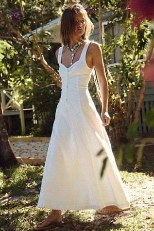 Holland Stretch Linen Midi Dress | Free People (Global - UK&FR Excluded)