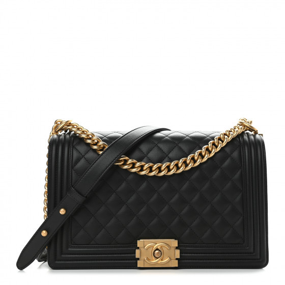 CHANEL Calfskin Quilted New Medium Boy Flap Black | Fashionphile