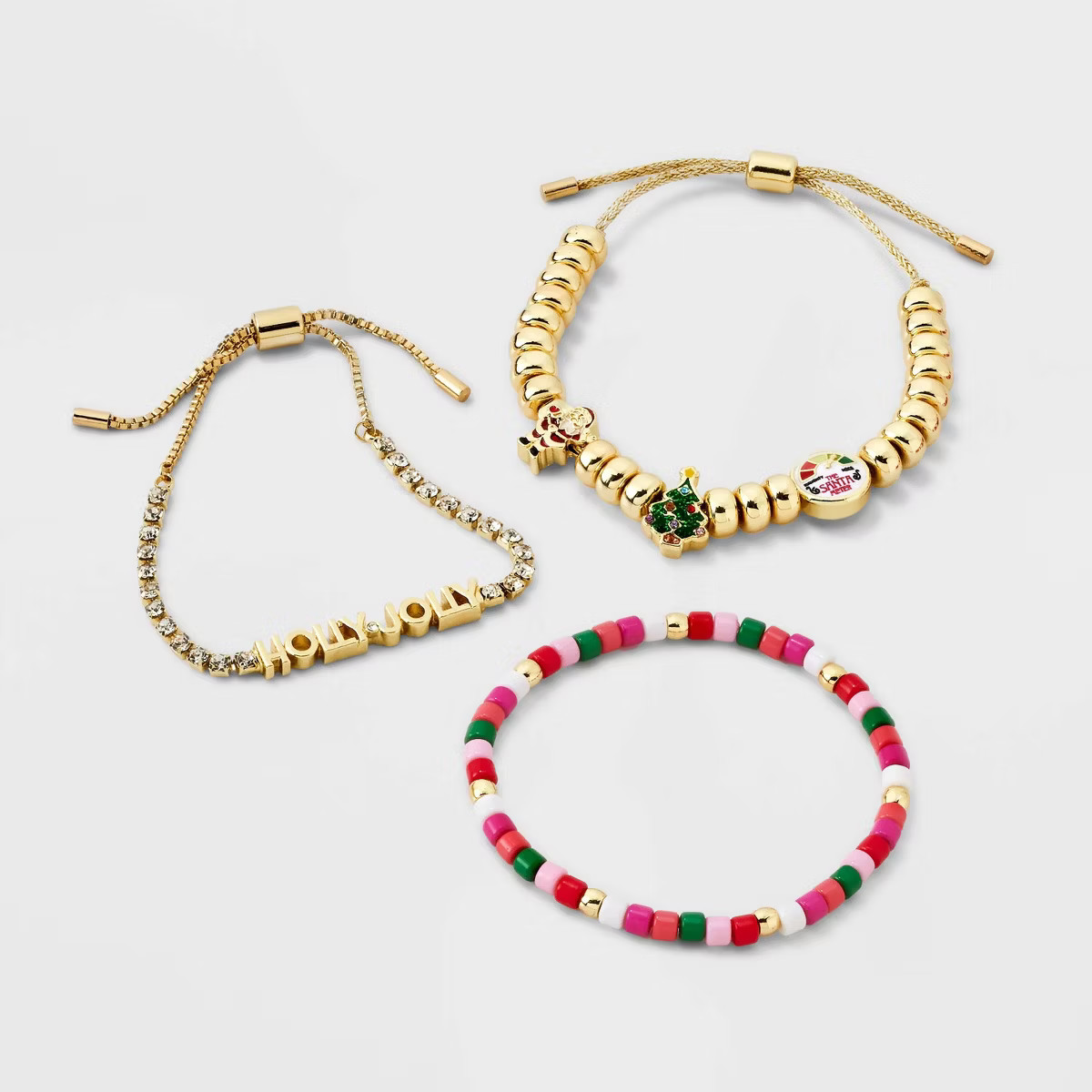 SUGARFIX by BaubleBar Holly Jolly Christmas Bracelet Set 3pc - Multi-Colored | Target