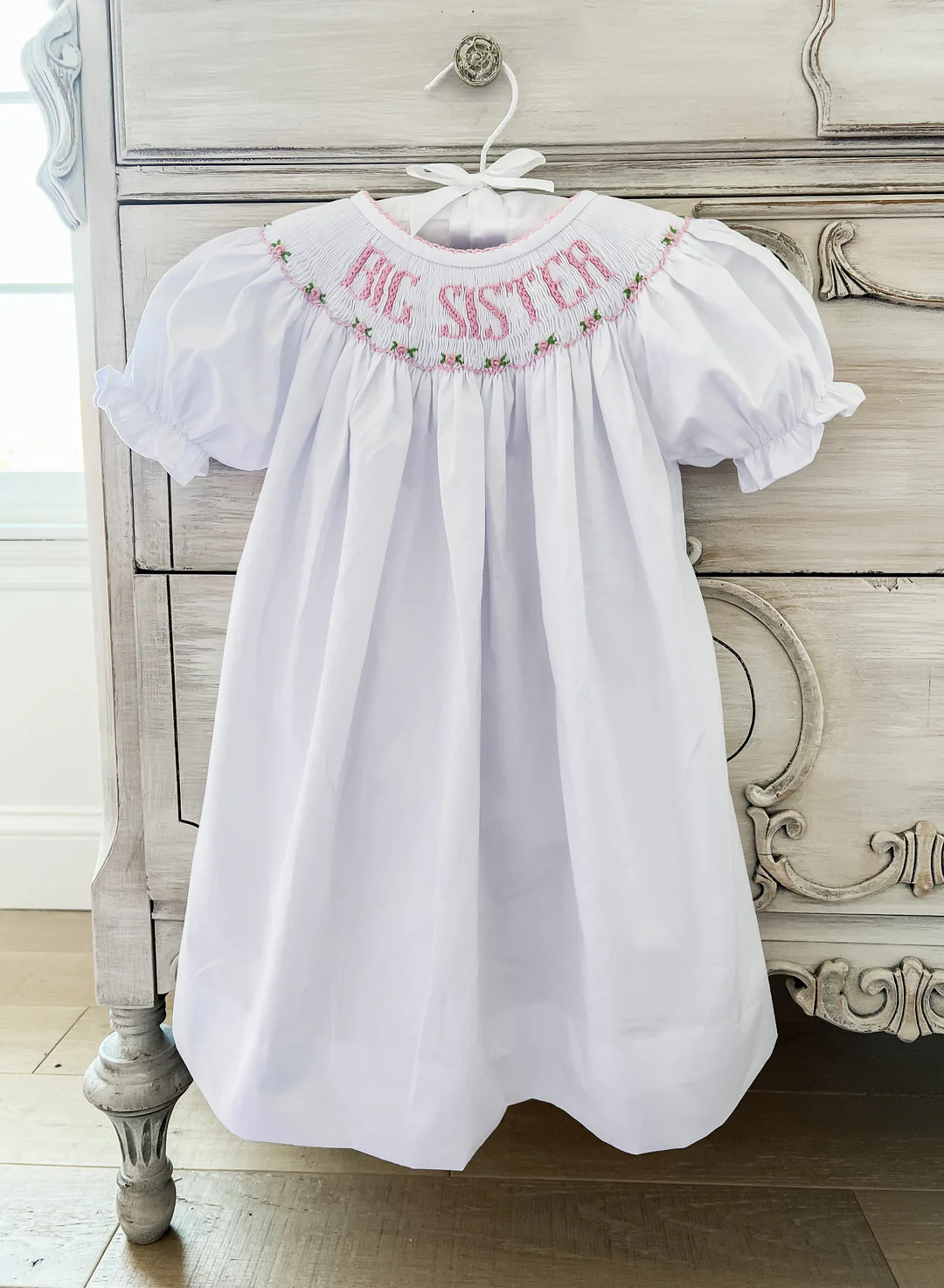 Big Sister Pink Smocked Dress | Lillie & Lilah