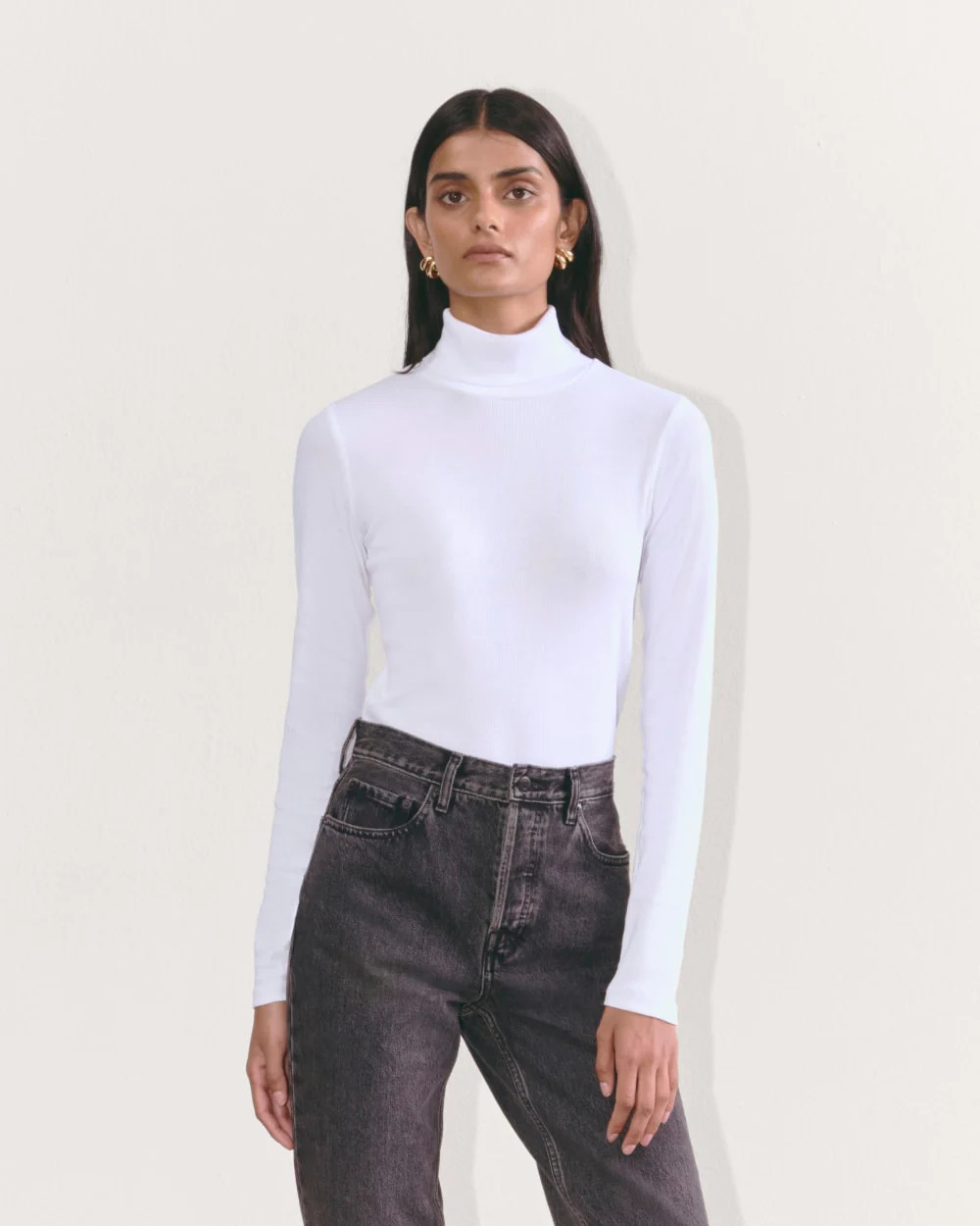 The Luxe Rib Turtleneck | White | Everlane