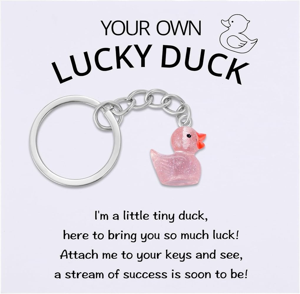 Lucky Duck Keychain – Good Luck Gift for New Job, Women, Friends – Inspirational Positive Key... | Amazon (US)