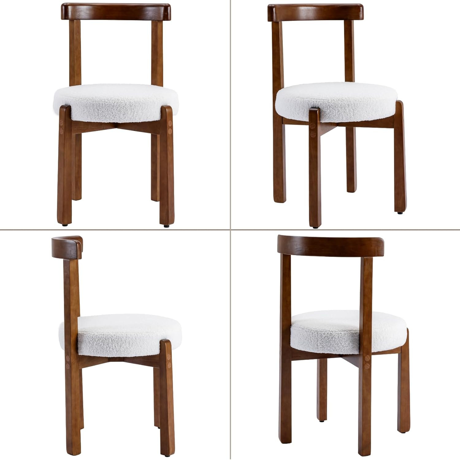 Ya-Home Dining Chairs Set of 2, Comfy Mid-Century Dining Room Chairs Upholstered Sherpa Fabric Si... | Amazon (US)