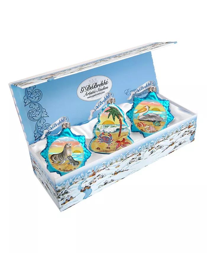 Fun At the Beach Mercury Holiday Ornaments, Set of 3 | Macy's