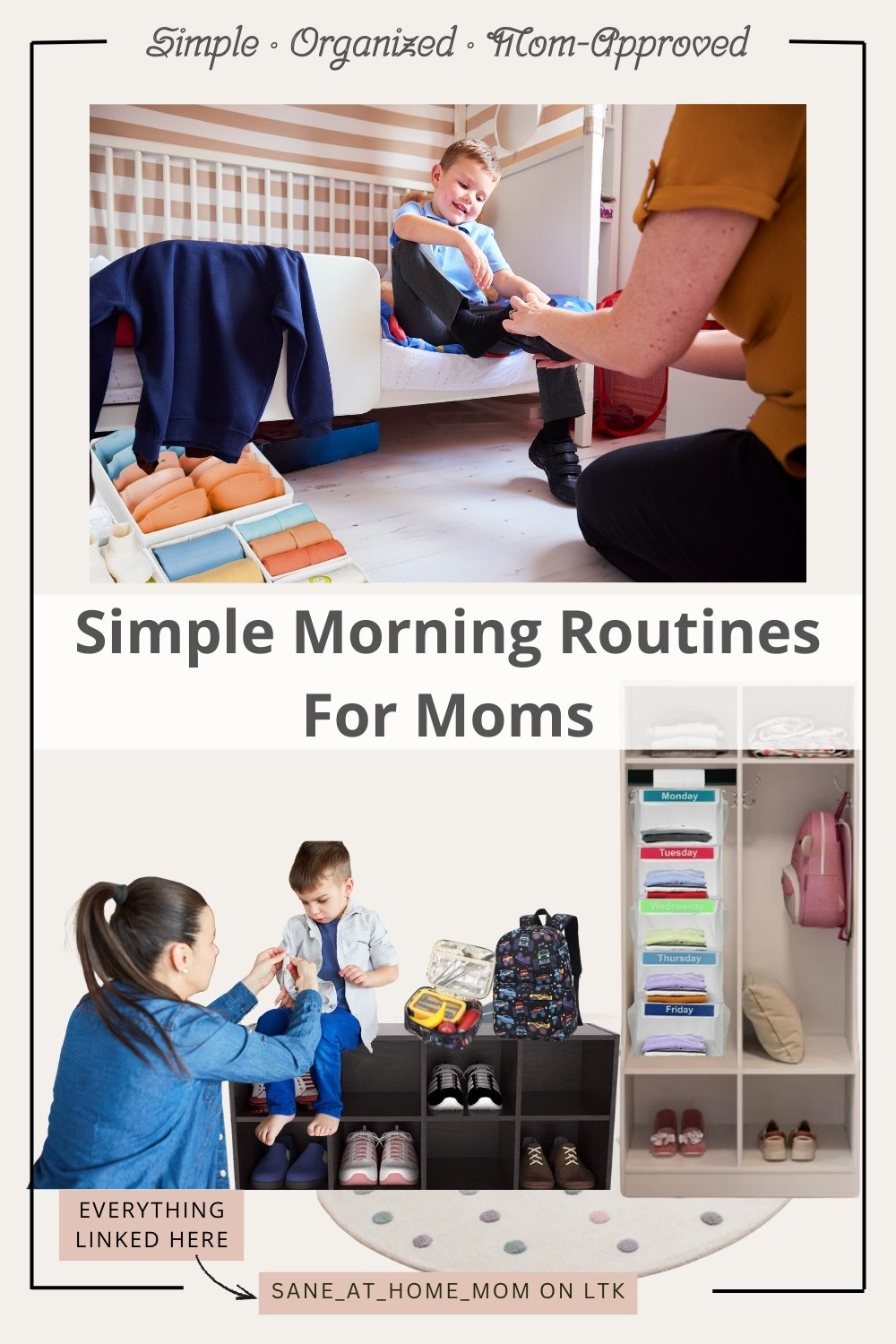 Simple morning routines can make such a difference when you’re trying to get everyone out the door without starting the day already feeling overwhelmed. 🤍

A few simple systems—having outfits ready, keeping shoes and backpacks organized, and making it easy for the kids to know what comes next—can take so much unnecessary decision-making out of busy mornings.

It doesn’t have to be complicated or perfectly organized. Just a few little routines that make your mornings feel a bit more peaceful and predictable. Because sometimes simple really is better.

I put together some of our favorite morning routine and kids’ organization essentials here, including the pieces shown in this post. Everything is linked on LTK. 🤍

#MomOrganization #MorningRoutine #KidsOrganization #MomLife #SaneAtHomeMom

#LTKcanada #LTKfamily #LTKhome