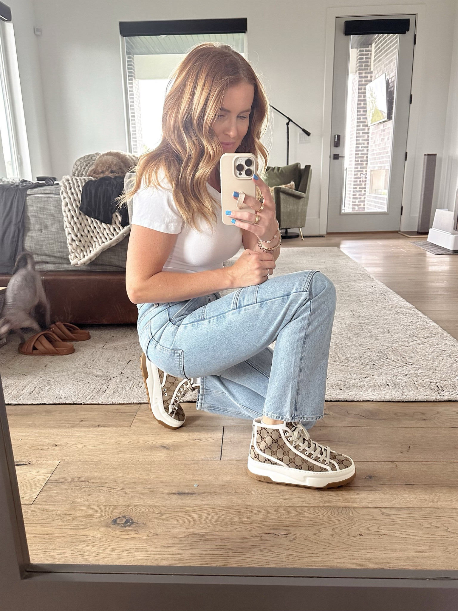 Debated keeping these shoes, but am so glad that I did! So cute.. expensive, but cute. I’ve worn them tons! Wearing my true size in the bodysuit and shoes. Size down in the jeans, they stretch quite a bit after you wear them for a few hours.

#LTKstyletip #LTKshoecrush