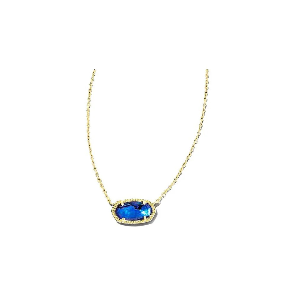 Kendra Scott Elisa Birthstone Necklace Gold Navy Abalone | Shop Simon