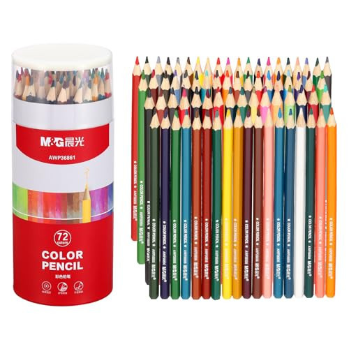 M&G 72 Colors Colored Pencils Set, 72pcs Oil Based Drawing Color Pencil Art Supplies for Beginner Adult Coloring Book Gifts with Red Pencil Holder | Amazon (US)