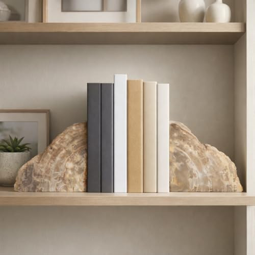 Contemporary Bookends for Office and Desk Decor - Modern Decorative Bookshelf Decor Accent - Scul... | Amazon (US)