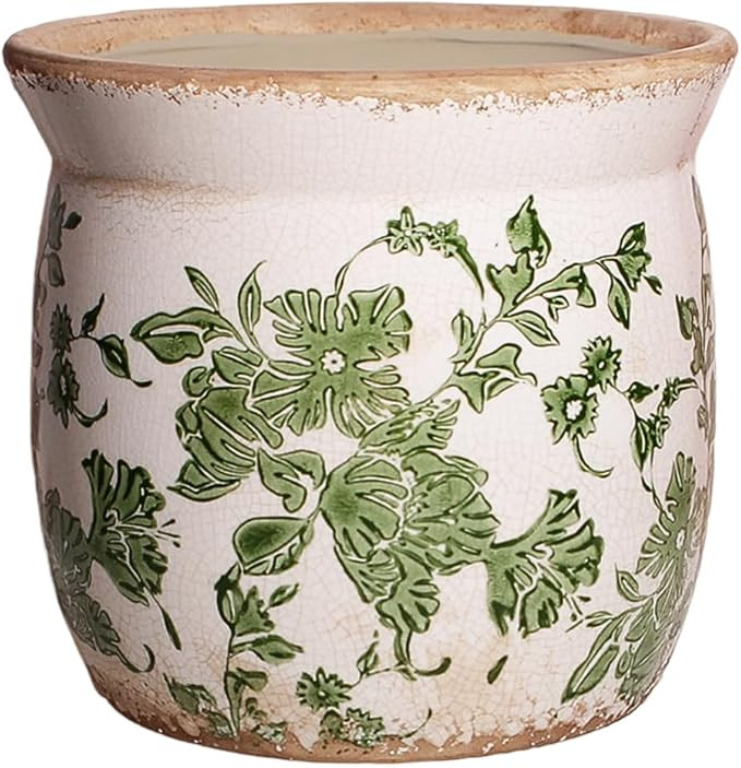 Vintage Farmhouse Ceramic Planter & Kitchen Utensil Holder - 6.21 Inch Tuscan Rustic Plant Pot wi... | Amazon (US)