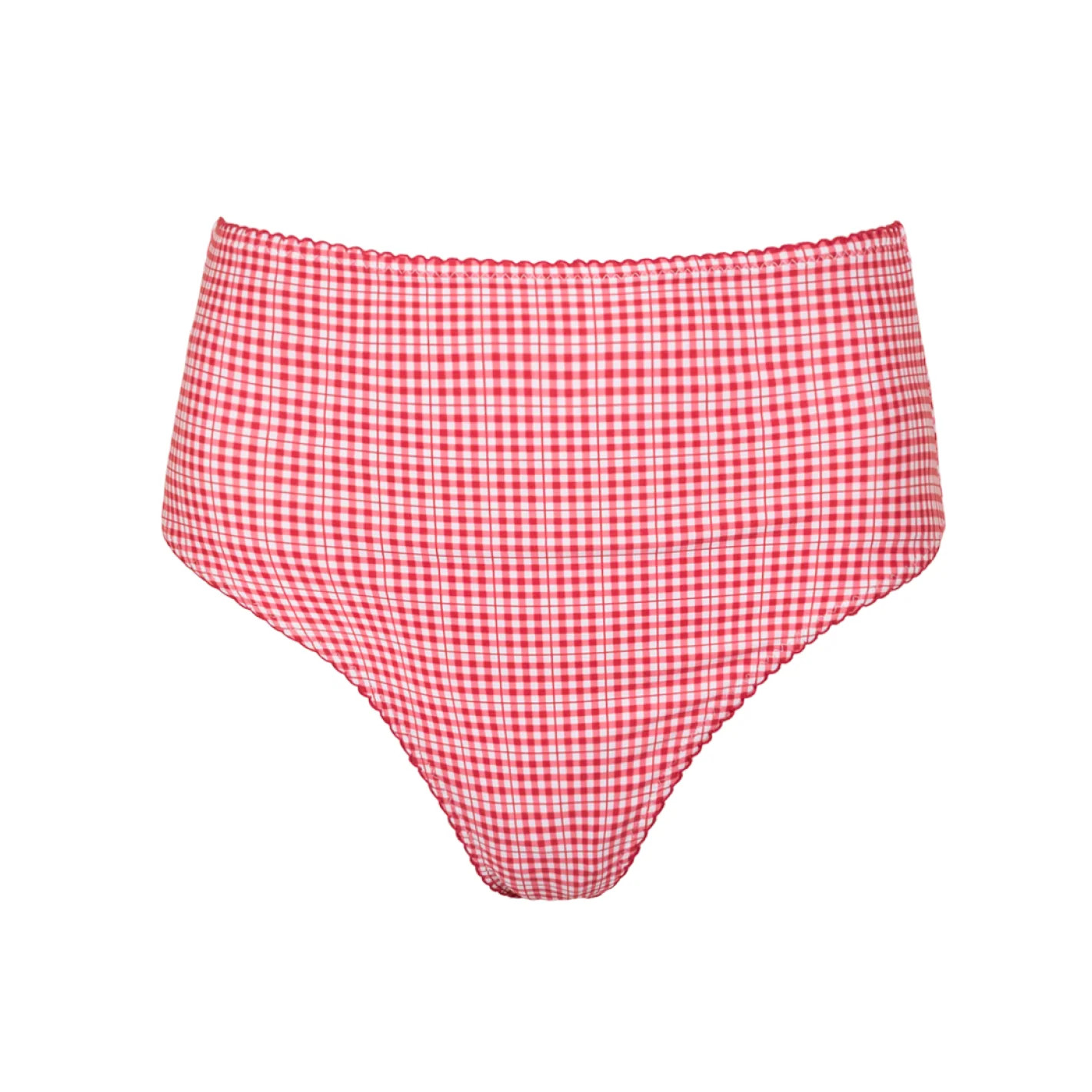 women's poppy gingham high waist bikini bottom | Minnow