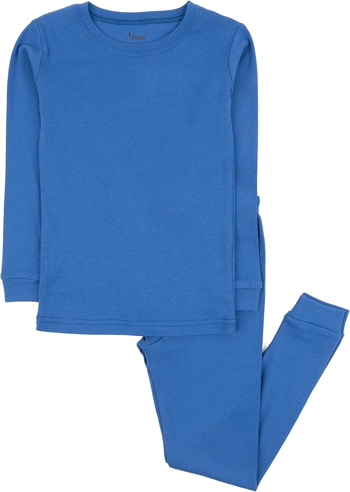 Leveret Kids Pajamas Boys & Girls Solid Colors 2 Piece Pajama Set 100% Cotton (Size 2-14 Years) | Amazon (US)