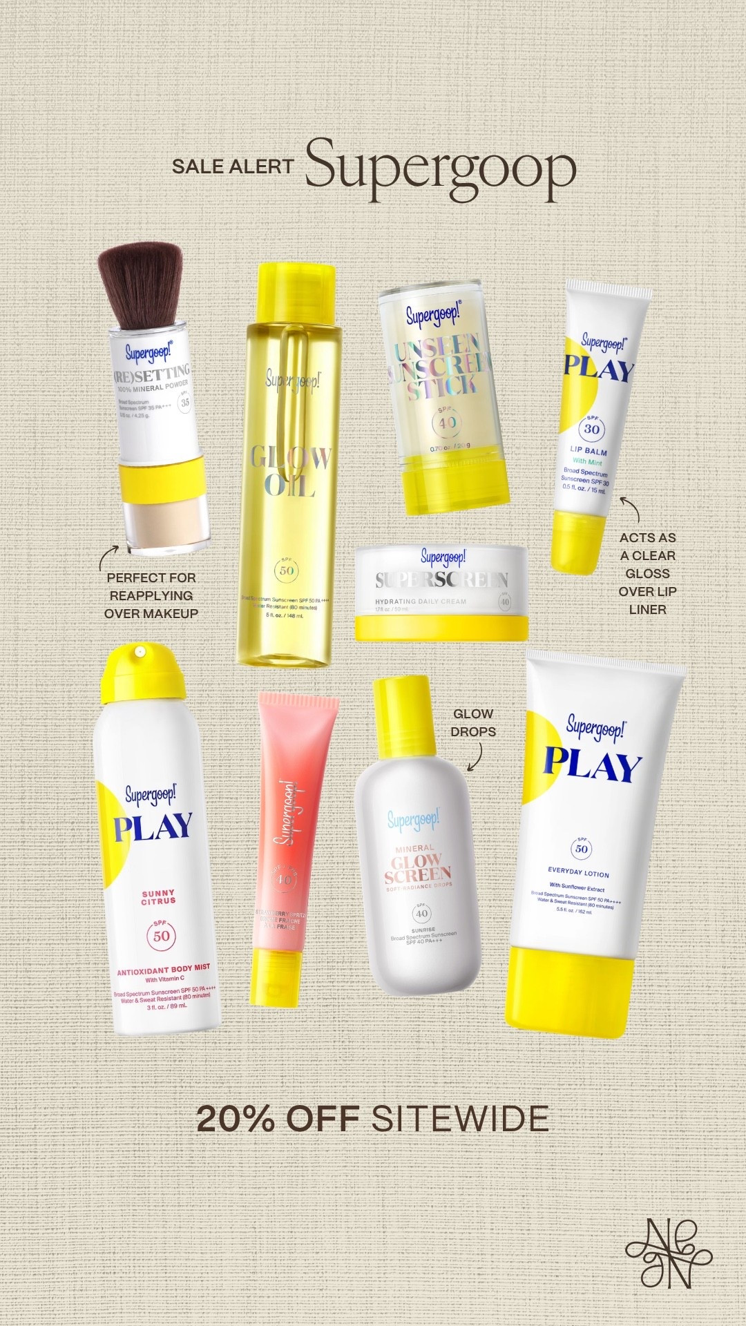 Supergoop is 20% OFF sitewide!! ☀️ Shop my favorite sunscreen, mineral powder and lip balm! The easiest way to reapply spf in the summer 

sunscreen, spf, beauty faves, summer travel favorites, body oil

#LTKSeasonal #LTKSaleAlert #LTKBeauty