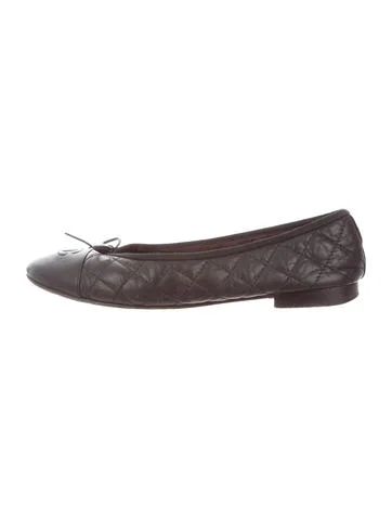 Chanel Quilted Leather CC Flats | The Real Real, Inc.