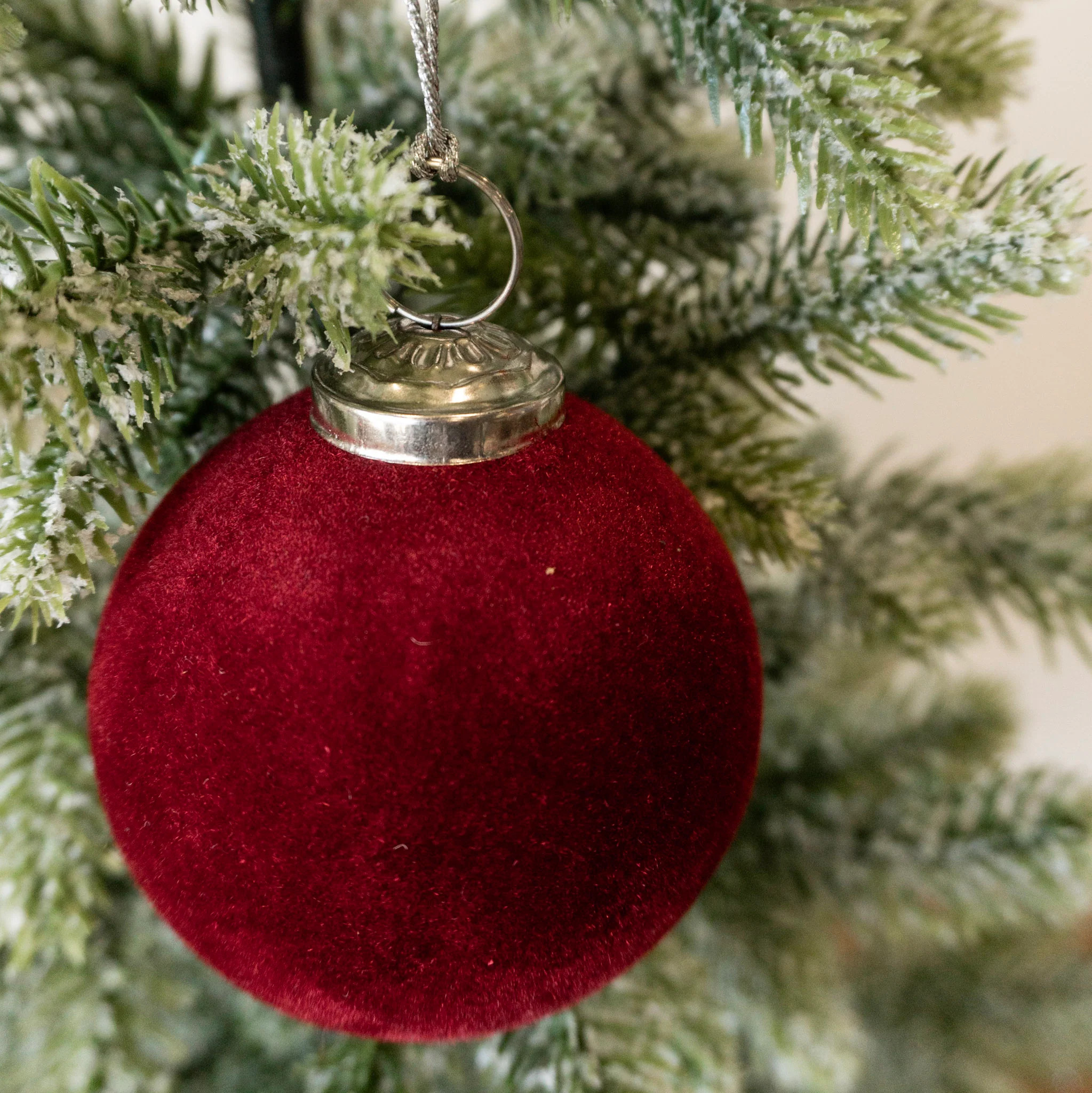 3" Berry Flocked Ball Ornament | Eco Chic Home