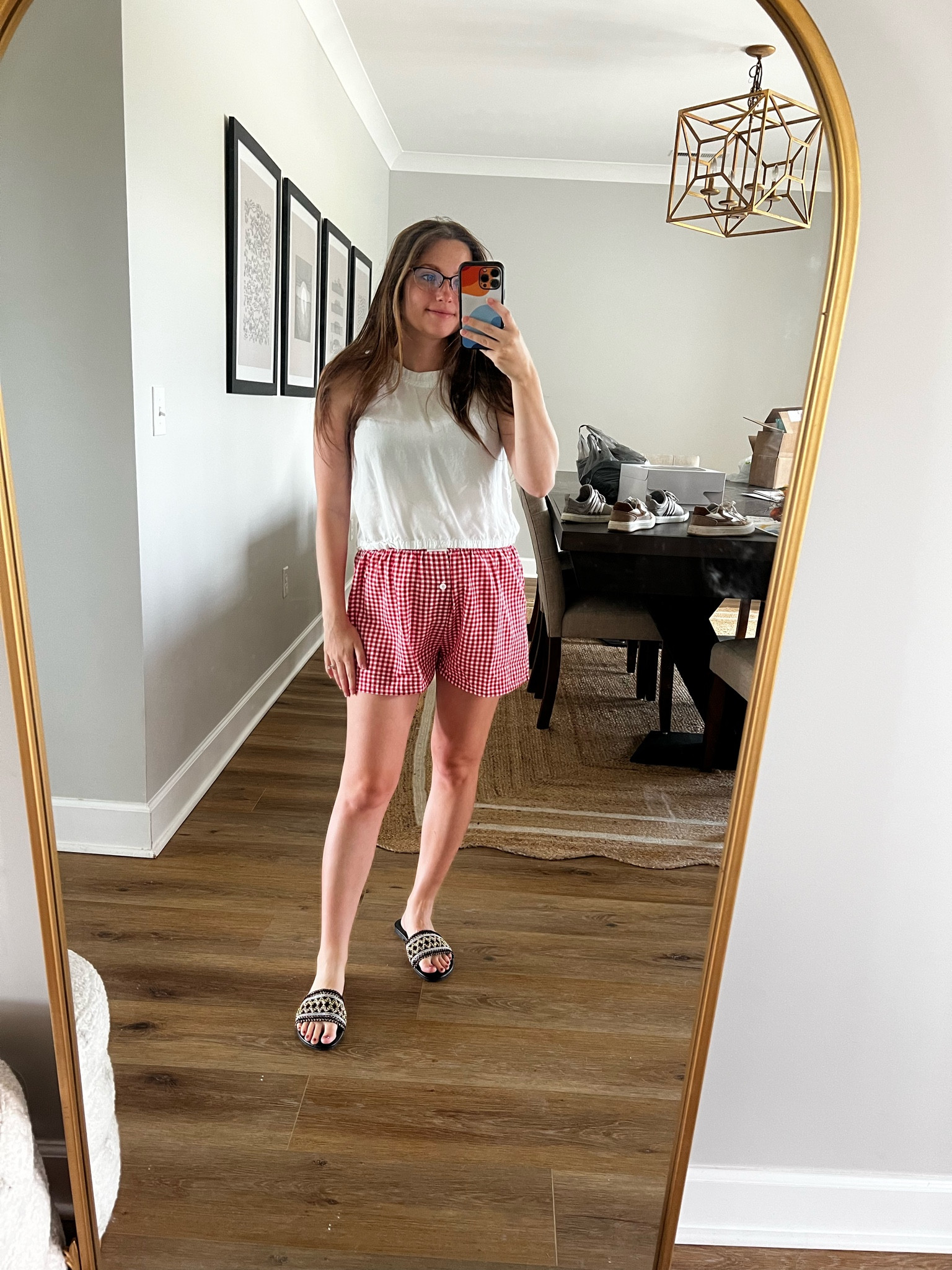 Boxer shorts trend! From Amazon prime, wearing a medium so it fits my bump. 
TikTok trends, summer trends, amazon finds, summer shorts, gingham shorts, women boxer shorts, summer outfit, 4th of July outfit, Fourth of July outfit inspo, amazon fashion, amazon style, plaid shorts, what I wore, amazon try on 

#LTKParties #LTKFindsUnder50 #LTKSeasonal