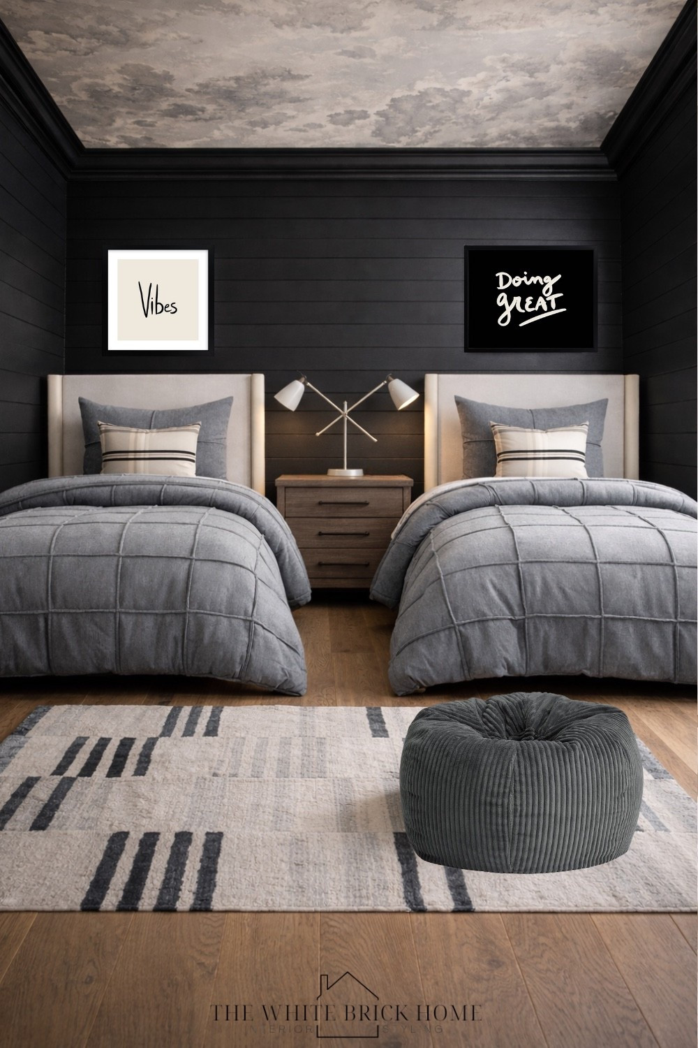 A sleek, modern bedroom that feels elevated with cohesive wall art, warm textures, and timeless symmetry for a shared bedroom that grows with your kiddos! 
🖤🖤
Boys room, boys bedroom, kids room, shared kids room, shared bedroom, shared bedroom furniture, shared room design, beds, twin bedroom, twin bed, shared bedroom modern, boys room wall art, boys room decor ideas, boys room design, boys room rug, boys room bedding, boys room decor ideas, wall art, minted, wayfair kids bedroom furniture, bean bag, pottery barn teen, home design, bedroom design, shared teen bedroom, shared teen boy bedroom 


#LTKSaleAlert #LTKHome #LTKKids