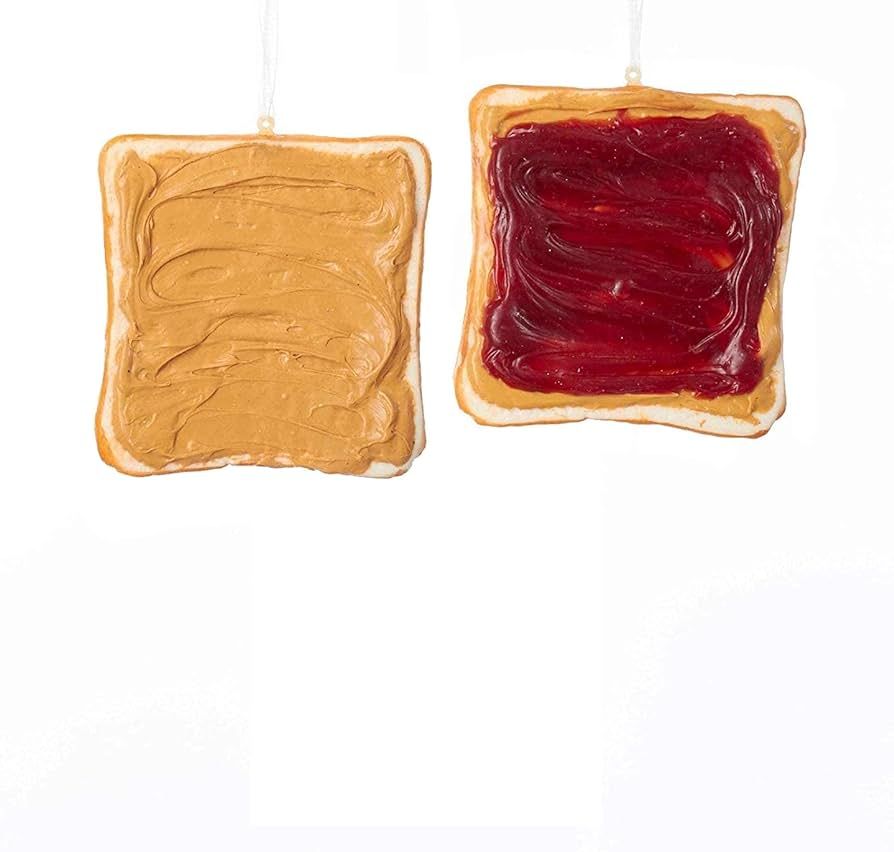 Peanut Butter & Strawberry Jam Toast Ornament Set | Amazon (US)